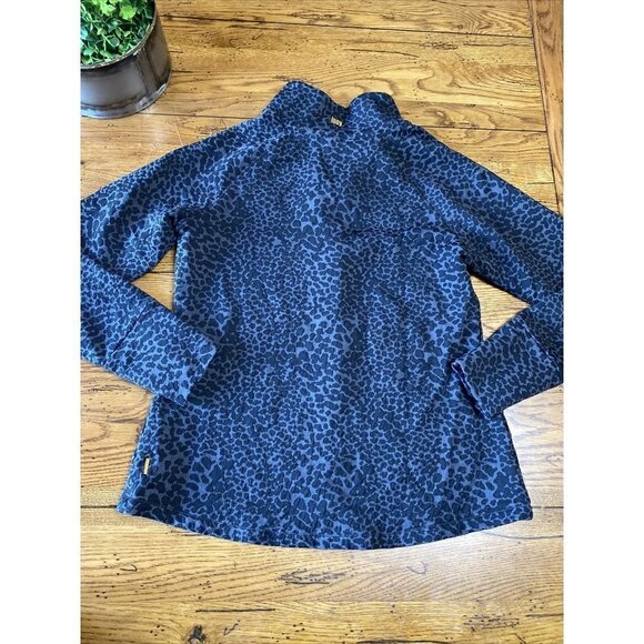 LUCY women’s black gray animal print 1/4 zip track jacket sz medium - Picture 6 of 6